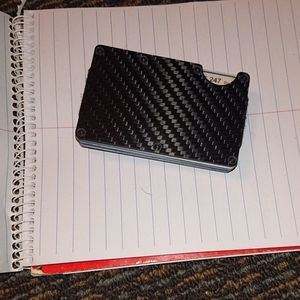 Carbon fiber slim low profile Wallet RFID blocking